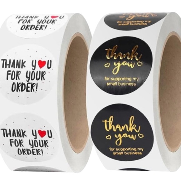 Thank You Stickers 1” Roll of 500 Stickers - Your Choice of 4 Designs - Picture 5 of 5